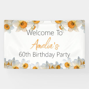 Spring Daffodil Any Age Birthday Banner