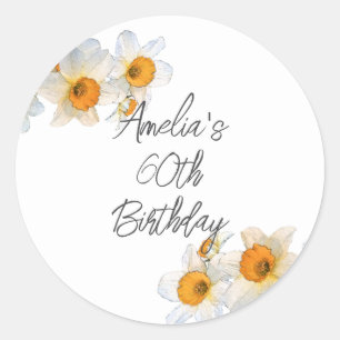 Spring Daffodil  Birthday Classic Round Sticker