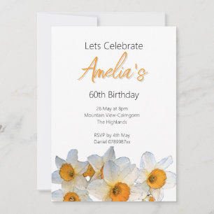 Spring Daffodil Birthday Invitation