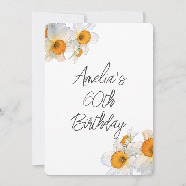 Spring Daffodil Birthday Invitation (Front)