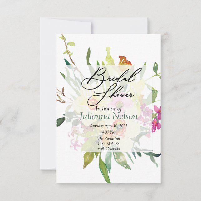 Spring daffodil bouquet  invitation (Front)