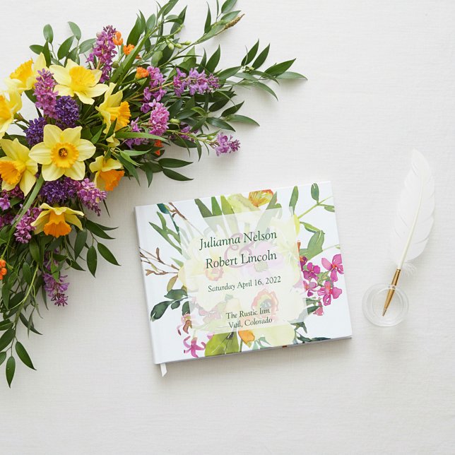 Spring daffodil bouquet wedding   guest book (Creator Uploaded)