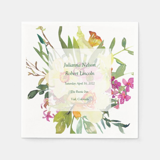 Spring daffodil bouquet wedding  napkin (Front)