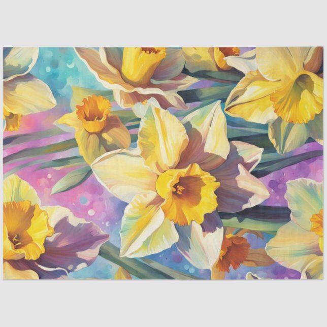 Spring Daffodil Bright Decoupage Paper  (Front)