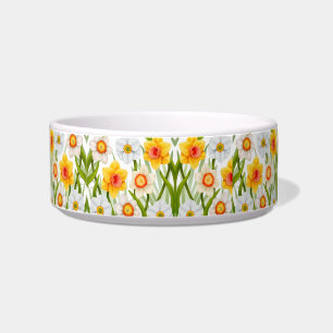 Spring Daffodil Garden Pet Bowl