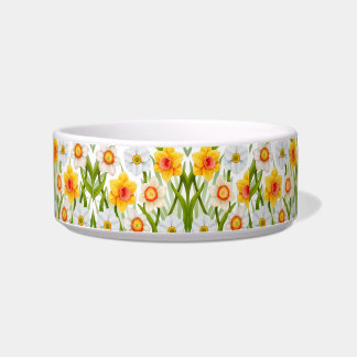 Spring Daffodil Garden Pet Bowl