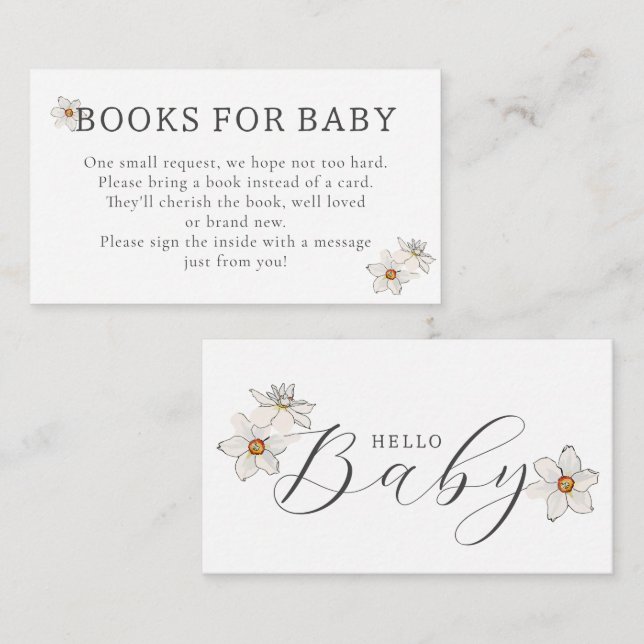 Spring Daffodil Hello Books for Baby Enclosure Card (Front/Back)