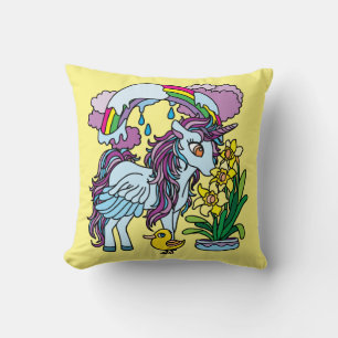 Spring Daffodils and Unicorn Cushion