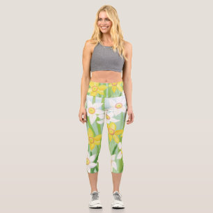 Spring Daffodils Capri Leggings