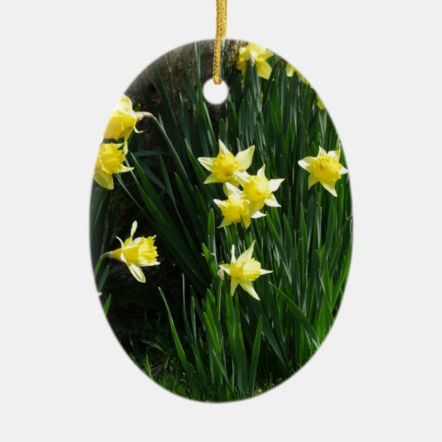 Spring Daffodils Ceramic Tree Decoration (Front)