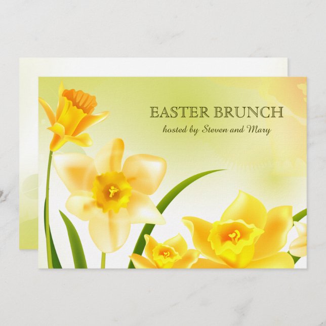 Spring Daffodils Custom Easter Brunch  Invitation (Front/Back)