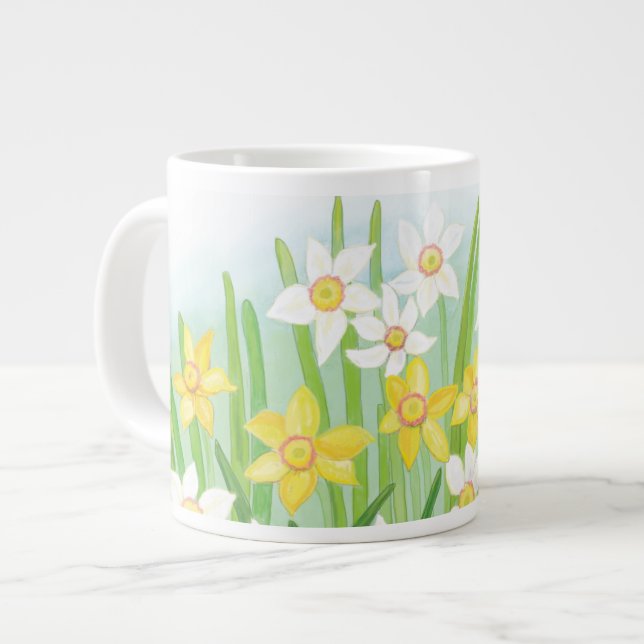 Spring Daffodils  Large Coffee Mug (Front Left)