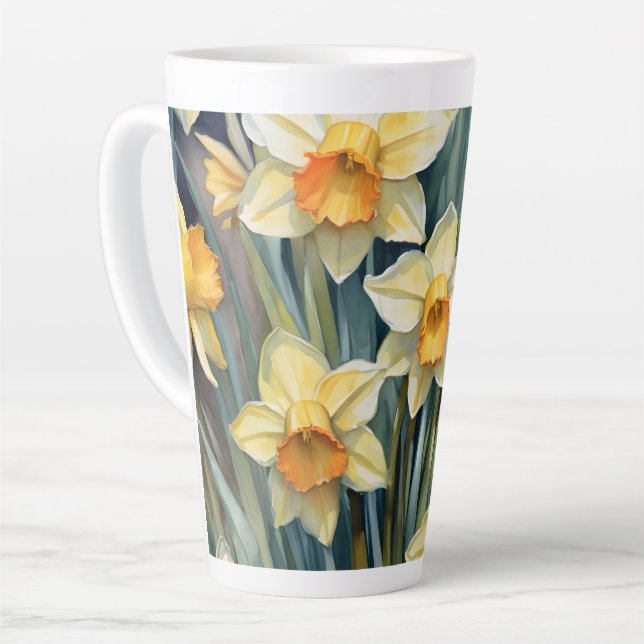 Spring Daffodils Latte Mug (Left Angle)