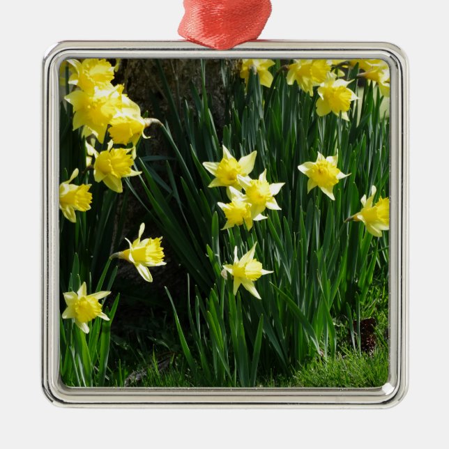 Spring Daffodils Metal Tree Decoration (Front)