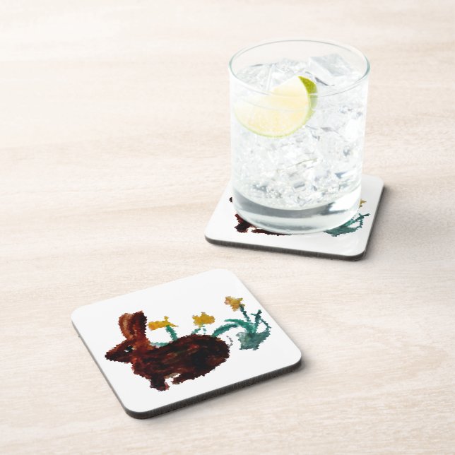 Spring Daffodils Rabbit Coaster (Right Side)