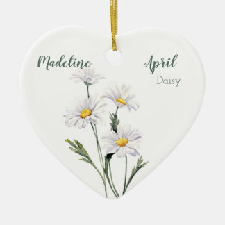 Spring Daisies April Birth Month Flower for Baby Ceramic Tree Decoration