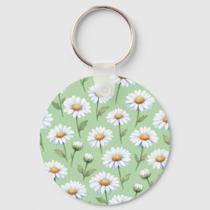 Spring daisies pattern key ring