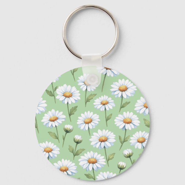 Spring daisies pattern key ring (Front)