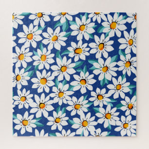 Spring daisies: trendy floral pattern. jigsaw puzzle