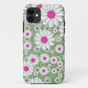 Spring Daisies White Pink Green iPhone 11 Case