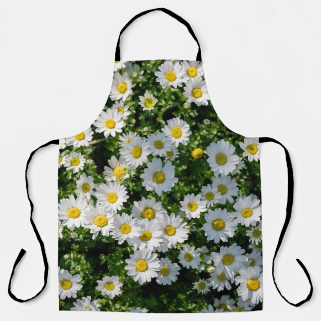 Spring Daisy Field: Serene Background Apron (Front)
