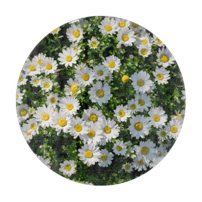 Spring Daisy Field: Serene Background Cutting Board (Front)