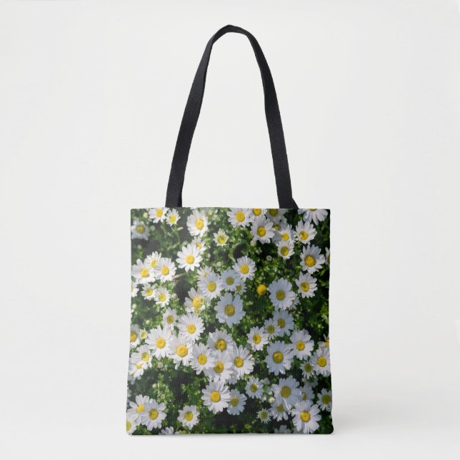 Spring Daisy Field: Serene Background Tote Bag (Front)
