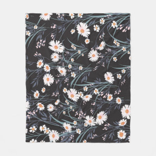 Spring Daisy Floral Seamless Design Fleece Blanket