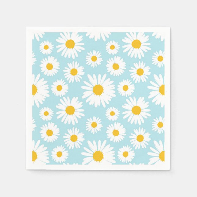 Spring Daisy Napkins Baby Shower Napkin Customise (Front)