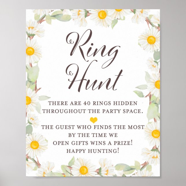 Spring Daisy Themed Bridal Shower Sign (Front)