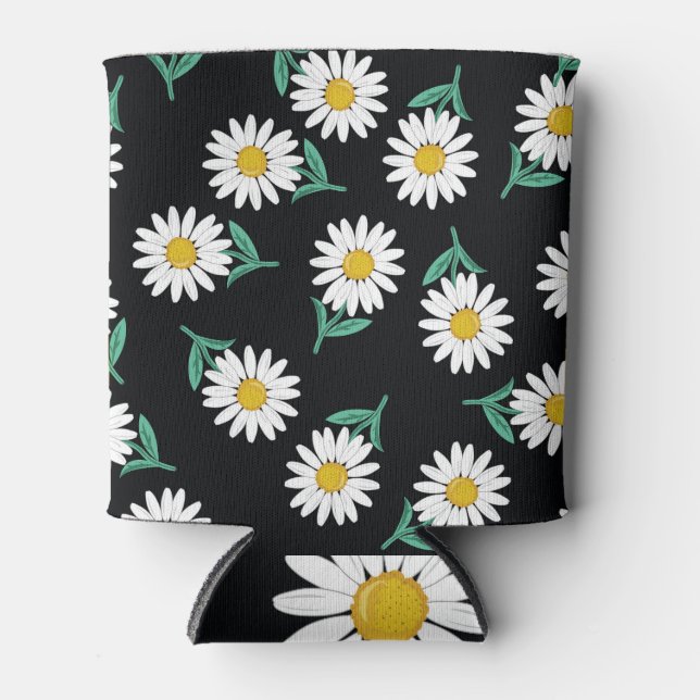 Spring Daisy: Vintage Polka Dot. Can Cooler (Front)