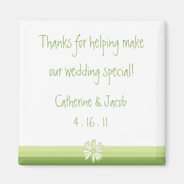 Spring Daisy Wedding Favour Magnet (Front)