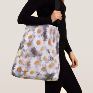 Spring Daisy Wildflower Watercolor Crossbody Bag