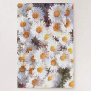 Spring Daisy Wildflower Watercolor Jigsaw Puzzle
