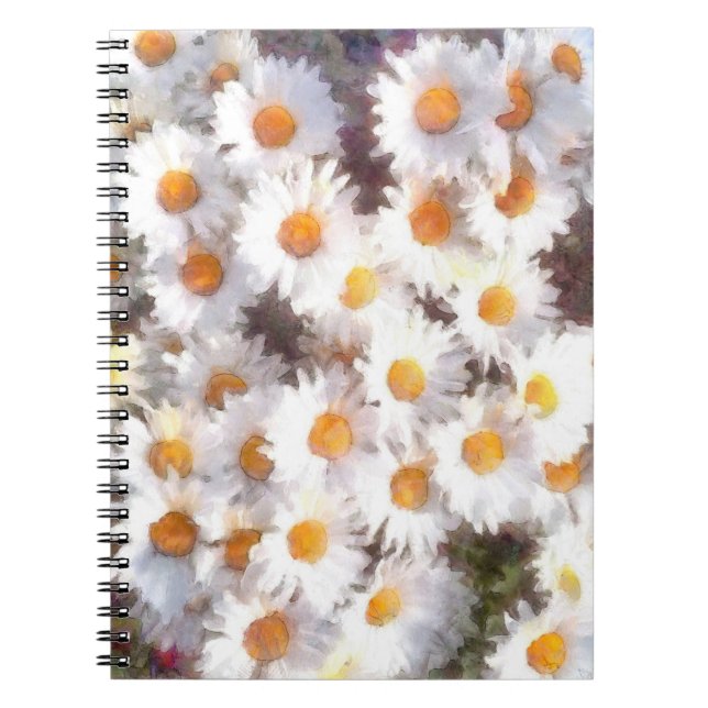 Spring Daisy Wildflower Watercolor Notebook (Front)