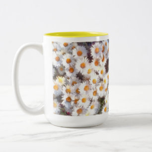 Spring Daisy Wildflower Watercolor Two-Tone Coffee Mug