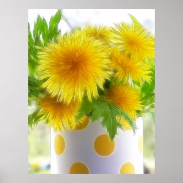 Spring Dandelion Bouquet Poster (Front)