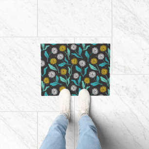 Spring Dandelion Flowers and Leaves Design Doormat