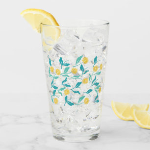 Spring Dandelion Flowers and Leaves Design Glass