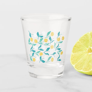 Spring Dandelion Flowers and Leaves Design Shot Glass