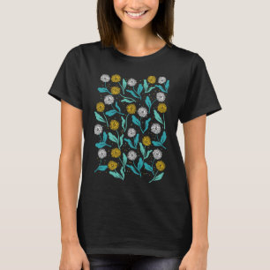 Spring Dandelion Flowers and Leaves Design T-Shirt