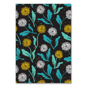 Spring Dandelion Flowers and Leaves Design Table Number