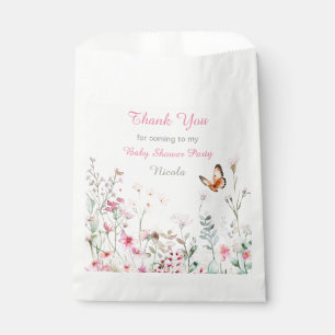 Spring Deep Pink Butterfly Floral Baby Shower Favour Bags