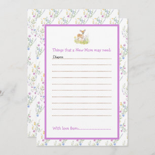 Spring Deer Baby Shower Advice List Invitation