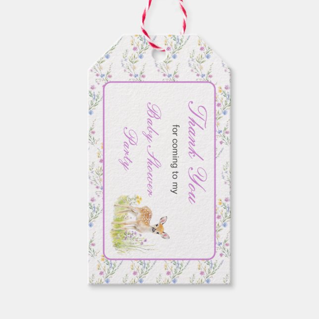 Spring Deer Baby Shower  Gift Tags (Front)