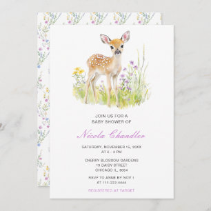 Spring Deer Baby Shower Invitation