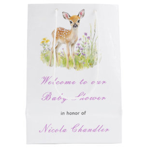 Spring Deer Baby Shower  Medium Gift Bag