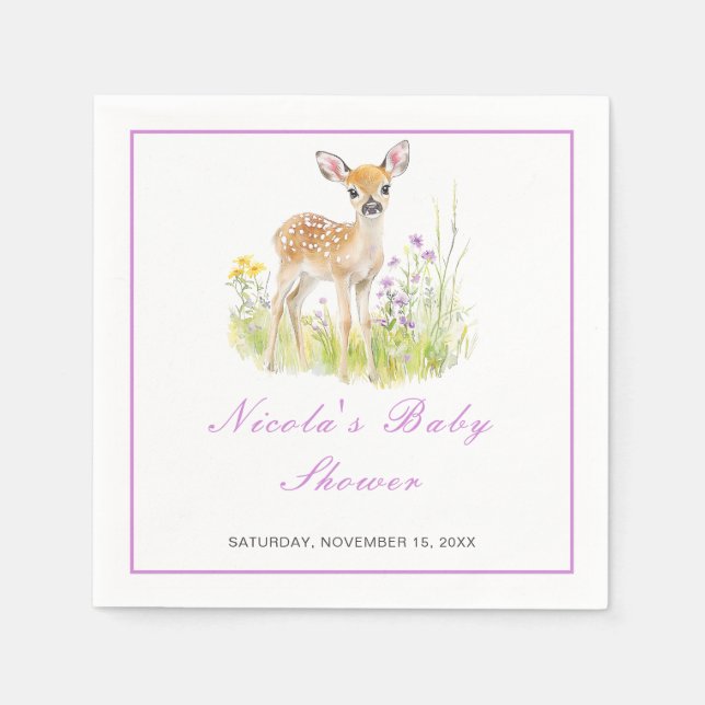 Spring Deer Baby Shower napkin (Front)