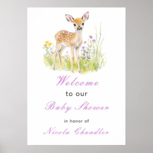 Spring Deer Baby Shower Poster