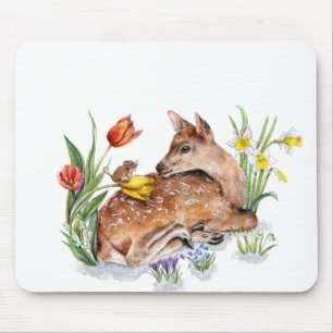 Spring Deer Mouse Mat